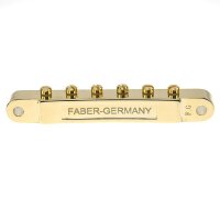 Faber ABRH-Bridge, für inch Bolzen (Gibson USA, 73,6 mm), vergoldet, glänzend,  verg. Saitenreiter