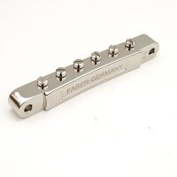 Faber ABRM-Bridge, für metrische 4-mm-Bolzen (73,6 mm), vernickelt, glänzend, Messingsaitenreiter